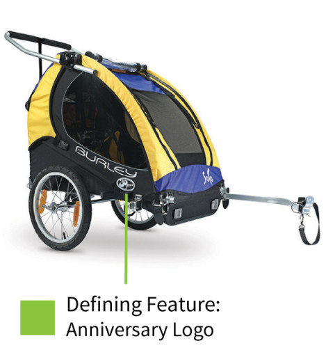 Burley bike trailer yellow and blue hot sale